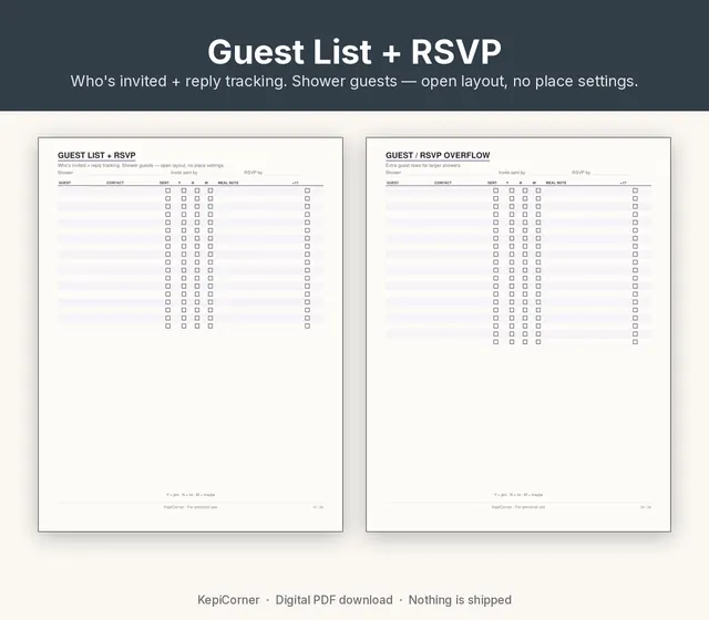Baby Shower Planner printable – guest rsvp (image 3 of 10)
