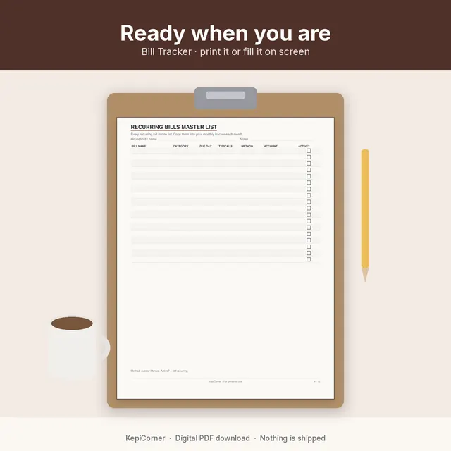 Bill Tracker printable – lifestyle desk (image 5 of 10)