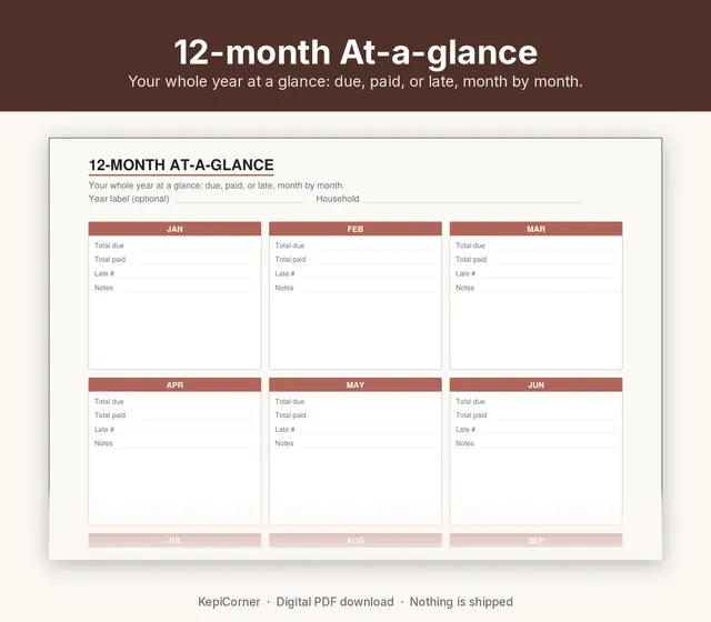 Bill Tracker printable – annual glance (image 10 of 10)