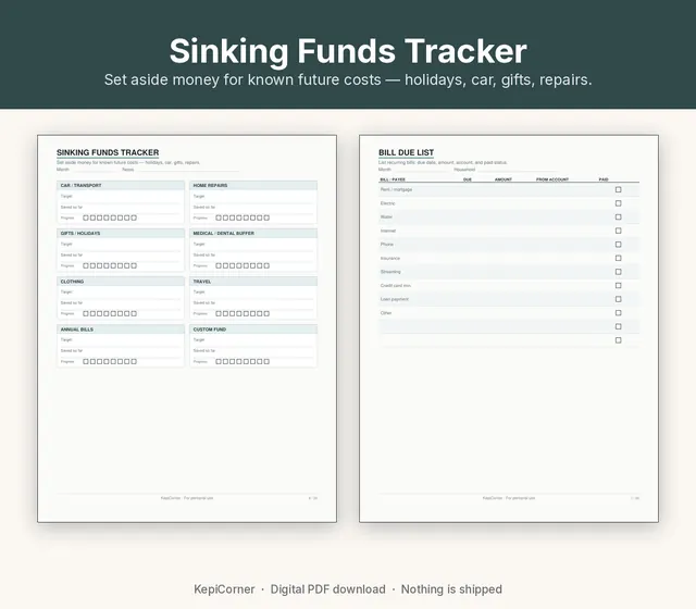 Budget & Savings Challenge printable – bills funds (image 3 of 8)
