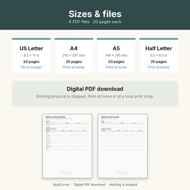 Budget & Savings Challenge printable – sizes offer (image 5 of 8)
