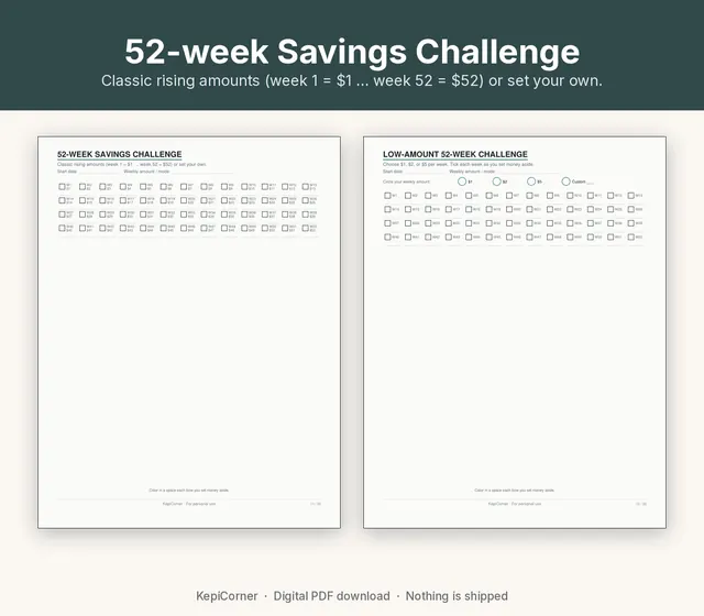 Budget & Savings Challenge printable – challenges (image 7 of 8)