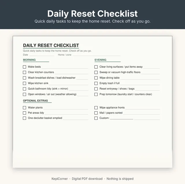 Cleaning Schedule printable page preview