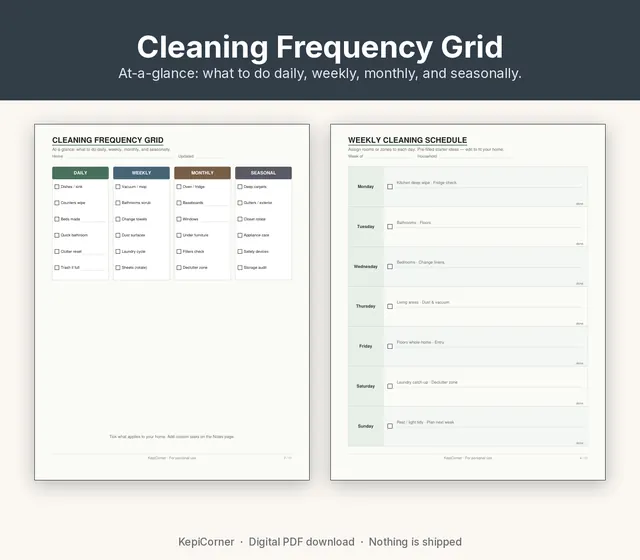 Cleaning Schedule printable – weekly monthly (image 3 of 8)
