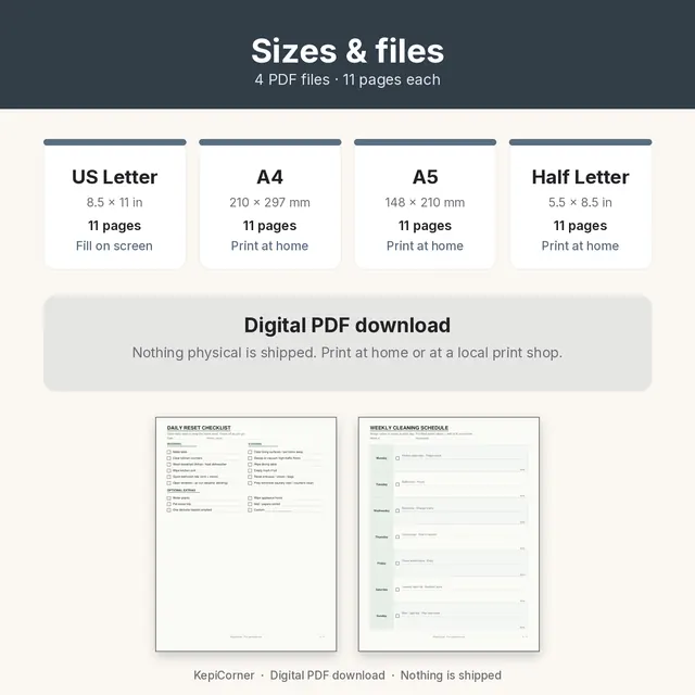 Cleaning Schedule printable – sizes offer (image 5 of 8)