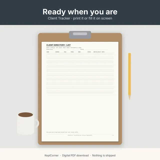 Client Tracker printable – lifestyle desk binder (image 2 of 10)