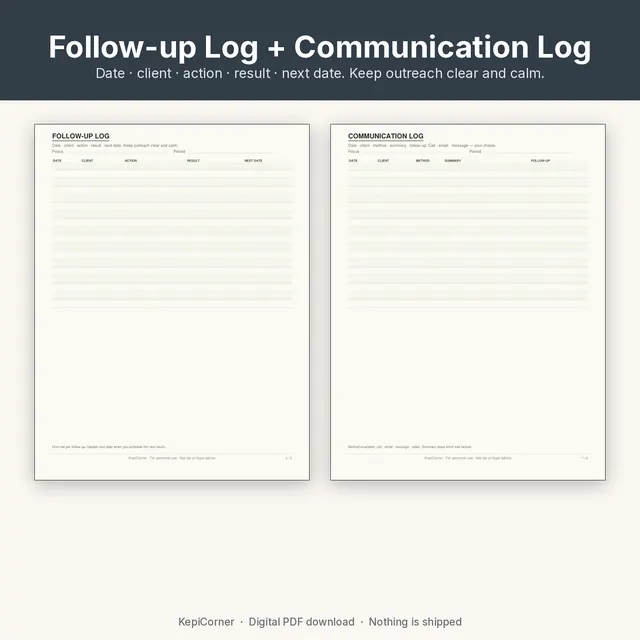 Client Tracker printable – followup comms (image 8 of 10)
