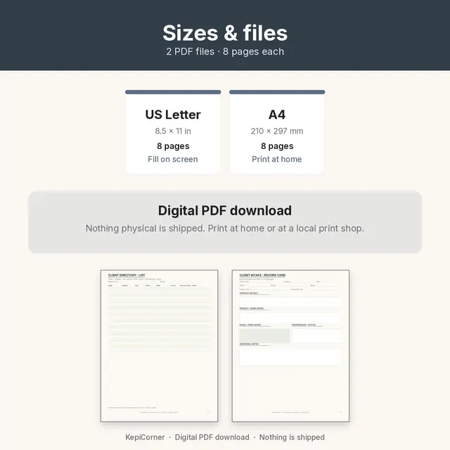 Client Tracker printable – size file matrix (image 9 of 10)