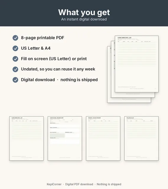 Client Tracker printable – what you receive (image 10 of 10)
