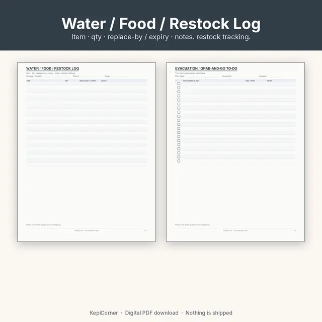 Emergency Kit Checklist printable – restock evac (image 8 of 10)