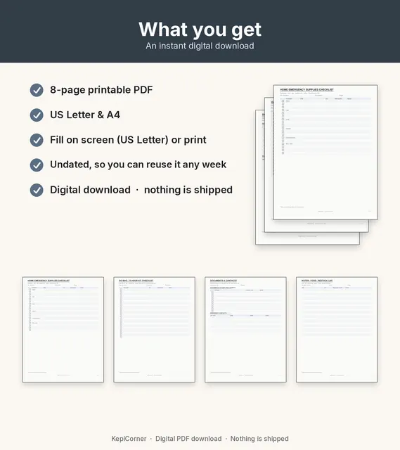 Emergency Kit Checklist printable – what you receive (image 10 of 10)