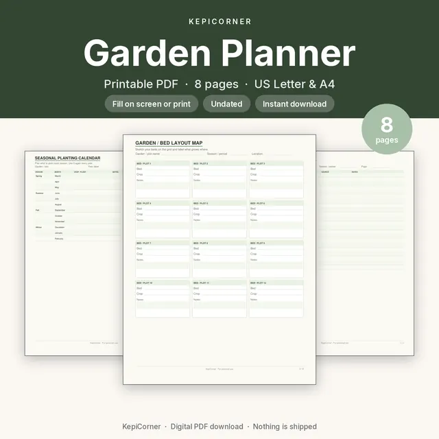 Garden Planner printable PDF cover