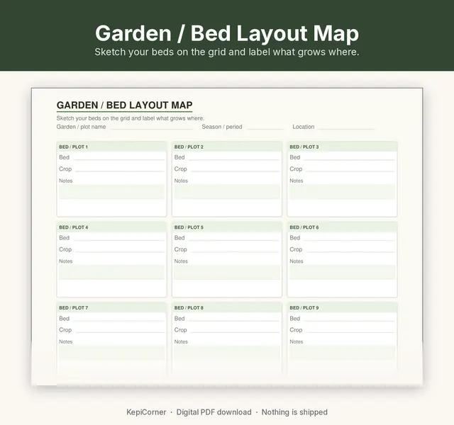 Garden Planner printable – bed layout closeup (image 5 of 10)