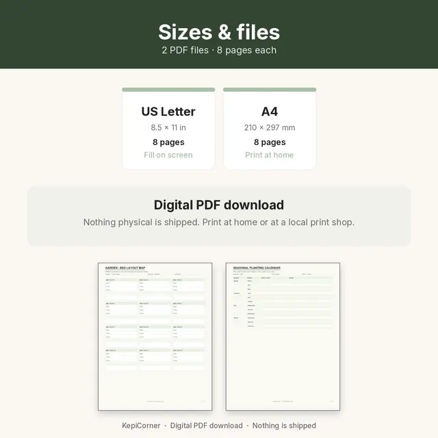 Garden Planner printable – size file matrix (image 9 of 10)
