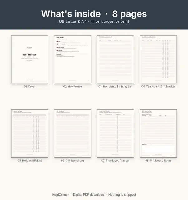 Gift Tracker printable – page map collage (image 3 of 10)
