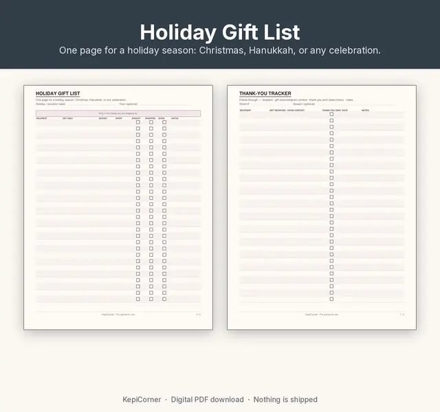 Gift Tracker printable – holiday thankyou (image 7 of 10)