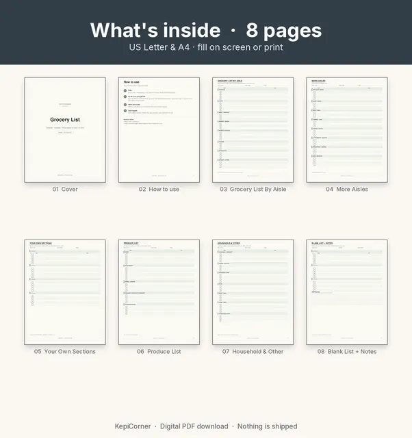 Grocery List printable – page map collage (image 3 of 10)