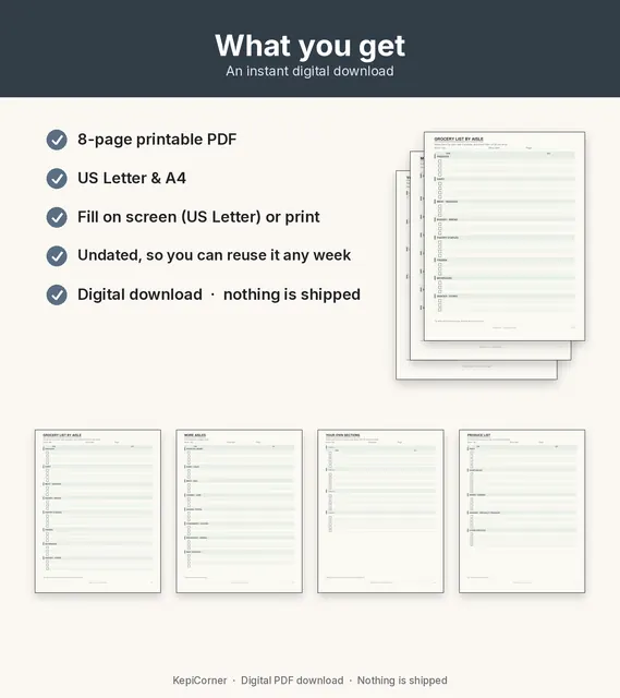 Grocery List printable – what you receive (image 10 of 10)