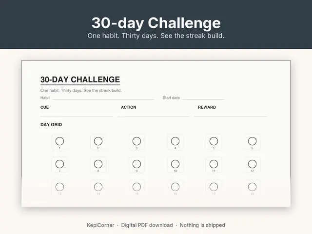 Habit Tracker printable – cover and challenge (image 6 of 6)
