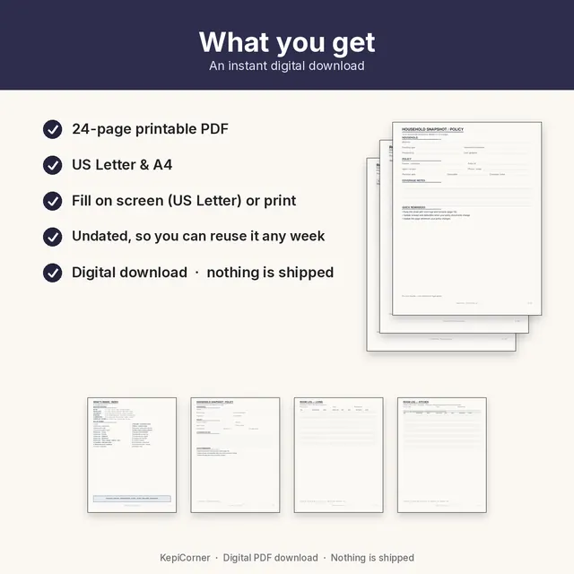 Home Inventory Checklist printable – what you receive (image 10 of 10)