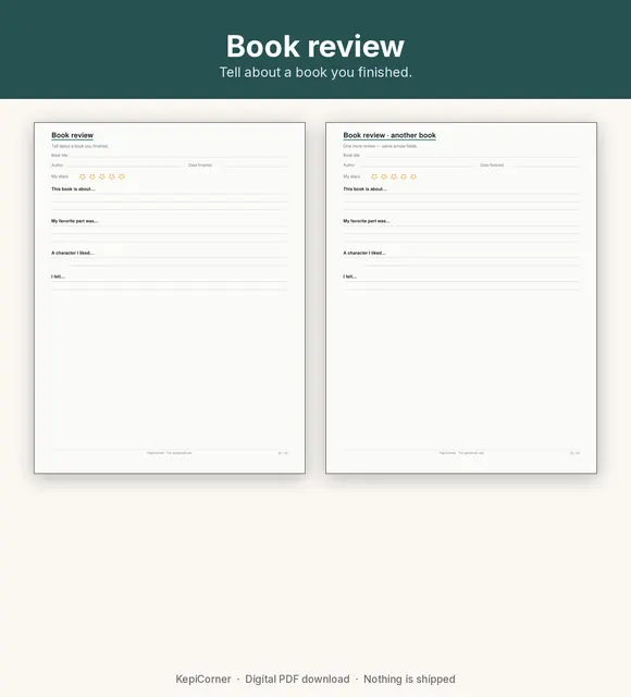 Kids Reading Log printable – review sample (image 5 of 9)