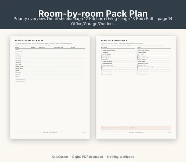 Moving Checklist printable – room by room (image 3 of 10)