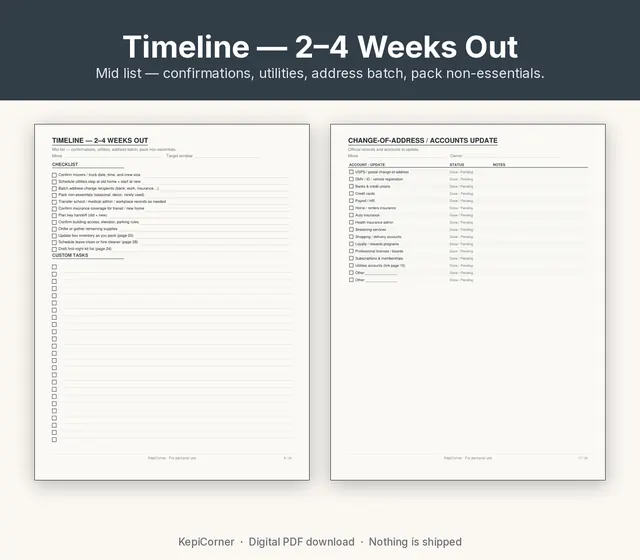 Moving Checklist printable – utilities address (image 4 of 10)
