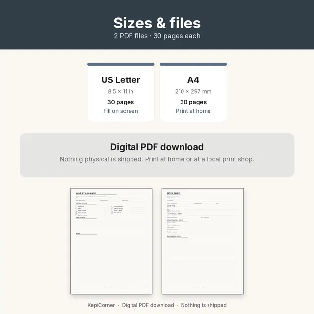 Moving Checklist printable – size file matrix (image 8 of 10)