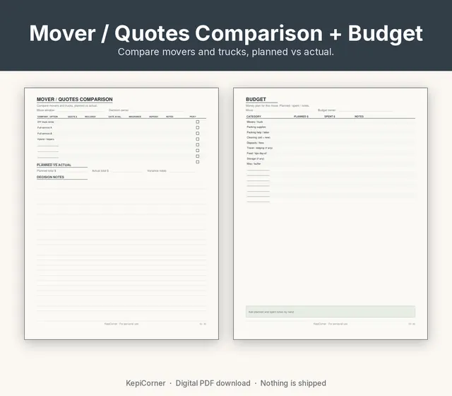 Moving Checklist printable – budget quotes clean (image 9 of 10)