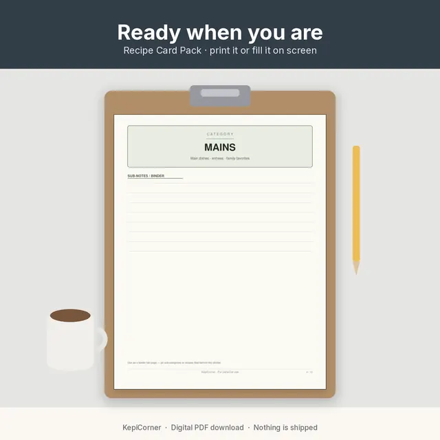 Recipe Binder Pages printable – lifestyle kitchen (image 2 of 10)