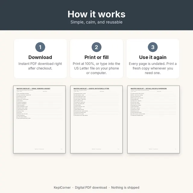 Wedding Planning Checklist printable – how it works (image 8 of 8)
