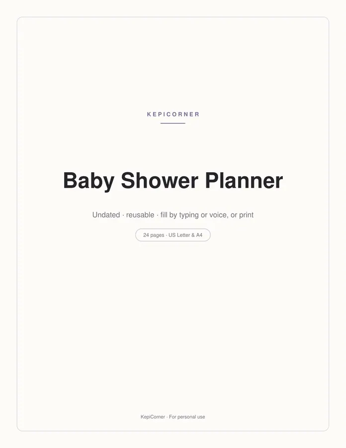 Baby Shower Planner printable – page 1 of 24, rendered from Baby-Shower-Planner-Letter.pdf