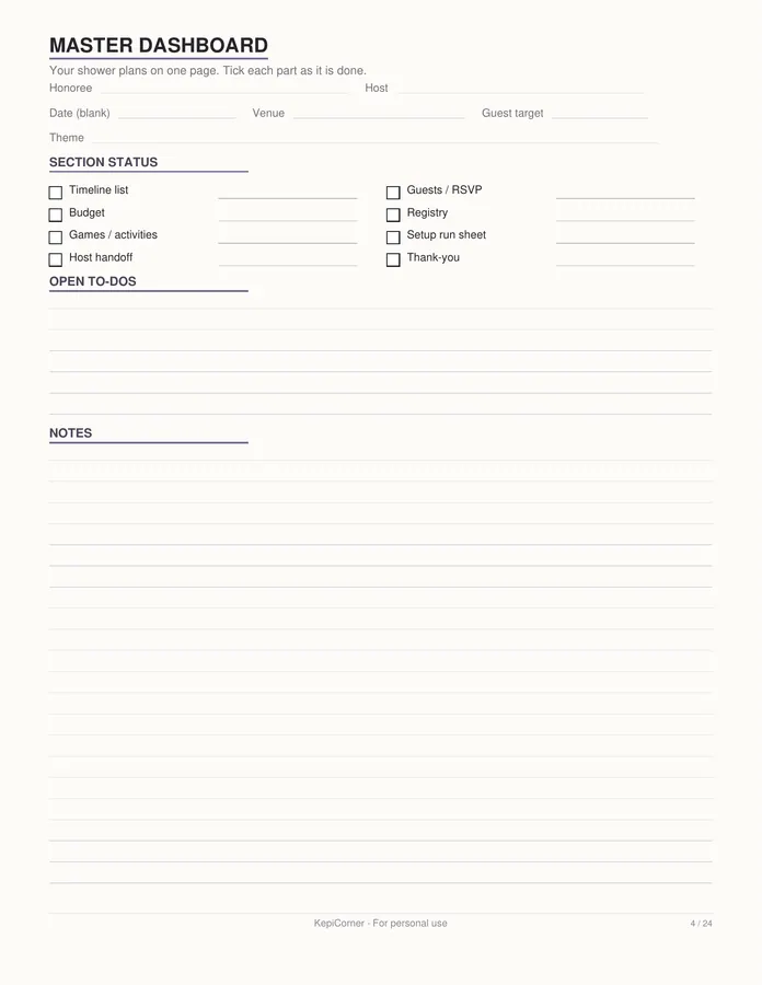 Baby Shower Planner printable – page 4 of 24, rendered from Baby-Shower-Planner-Letter.pdf