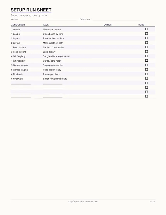 Baby Shower Planner printable – page 19 of 24, rendered from Baby-Shower-Planner-Letter.pdf