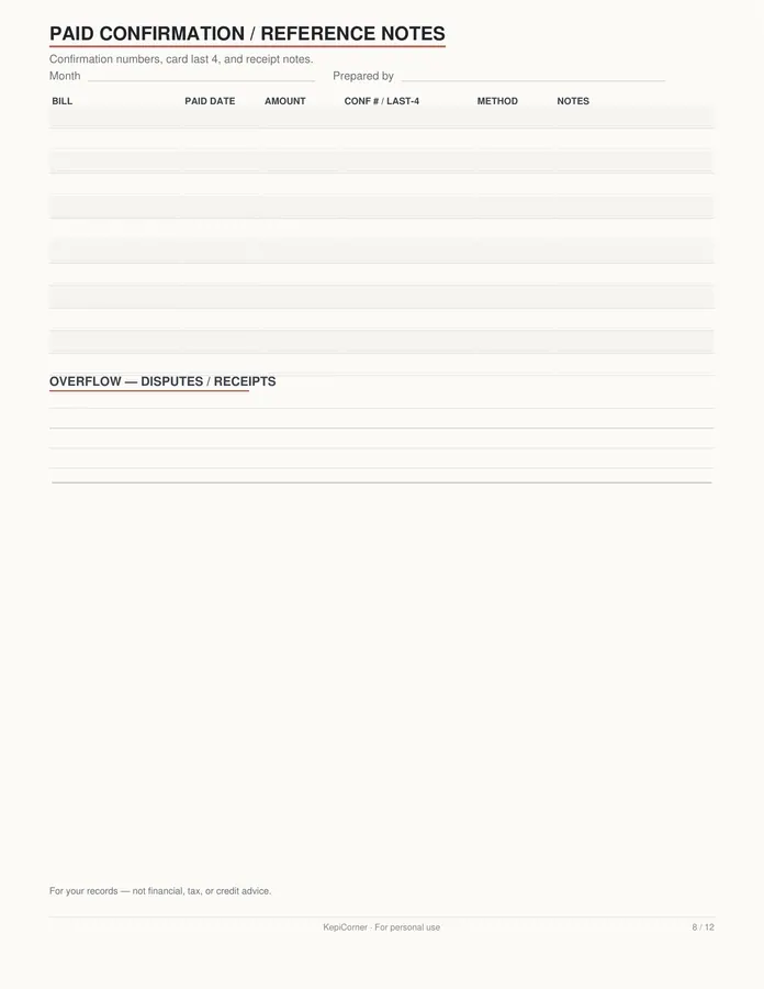 Bill Tracker printable – page 8 of 12, rendered from Bill-Tracker-Letter.pdf