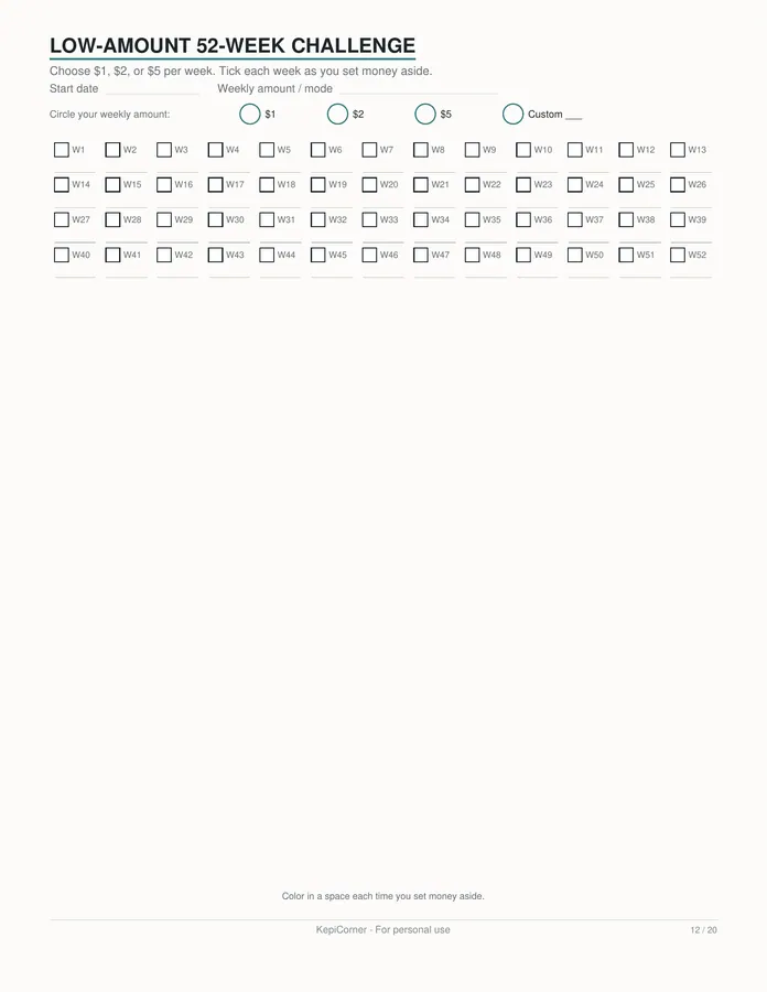 Budget & Savings Challenge printable – page 12 of 20, rendered from Budget-Savings-Challenge-Pack-Letter.pdf