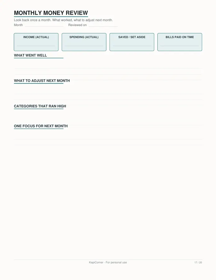 Budget & Savings Challenge printable – page 17 of 20, rendered from Budget-Savings-Challenge-Pack-Letter.pdf
