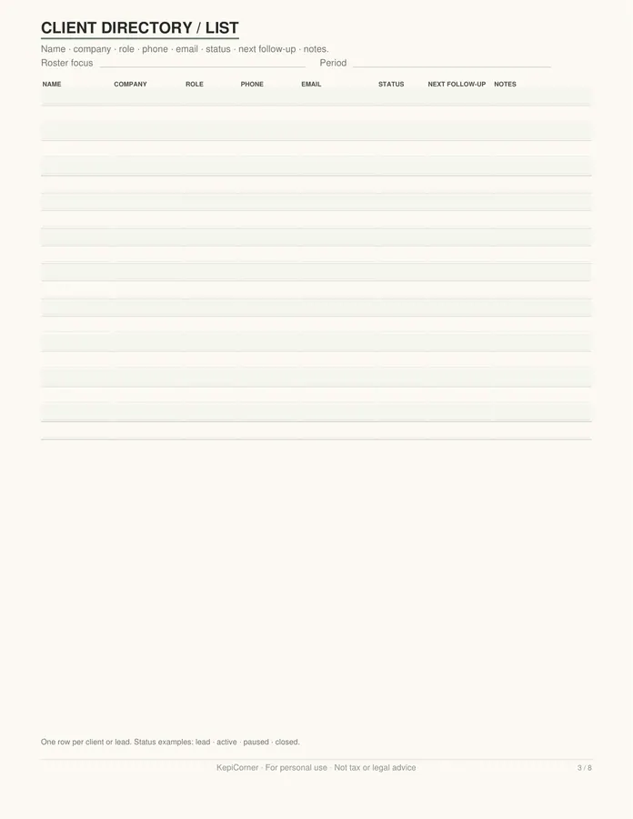 Client Tracker printable – page 3 of 8, rendered from Client-Tracker-Letter.pdf