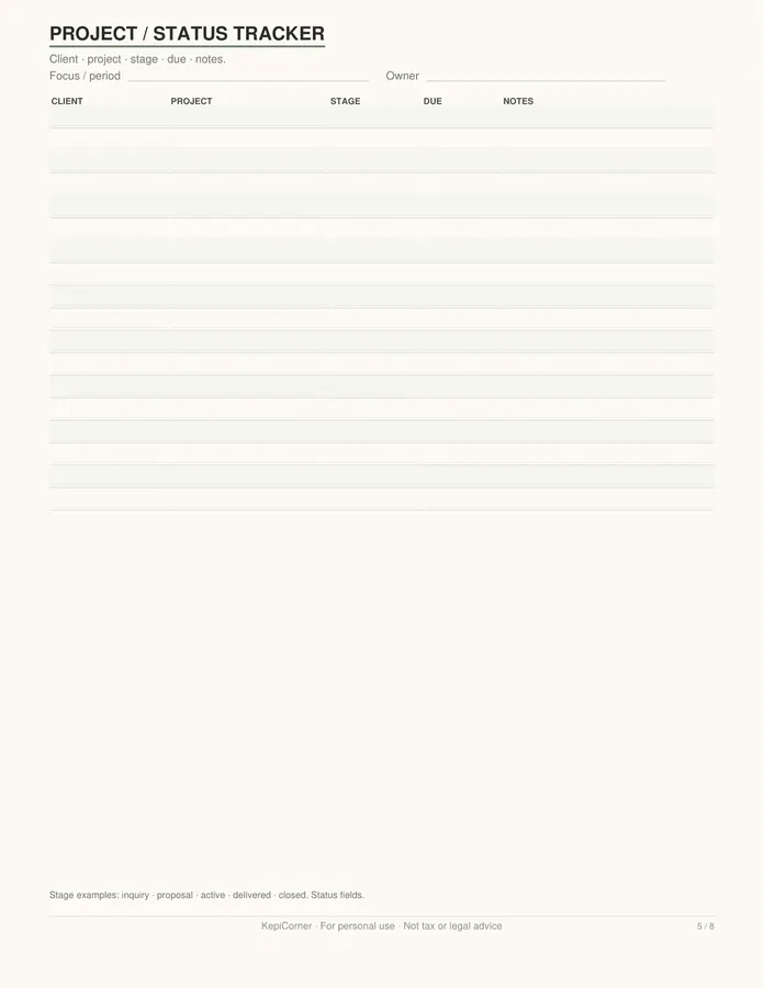 Client Tracker printable – page 5 of 8, rendered from Client-Tracker-Letter.pdf