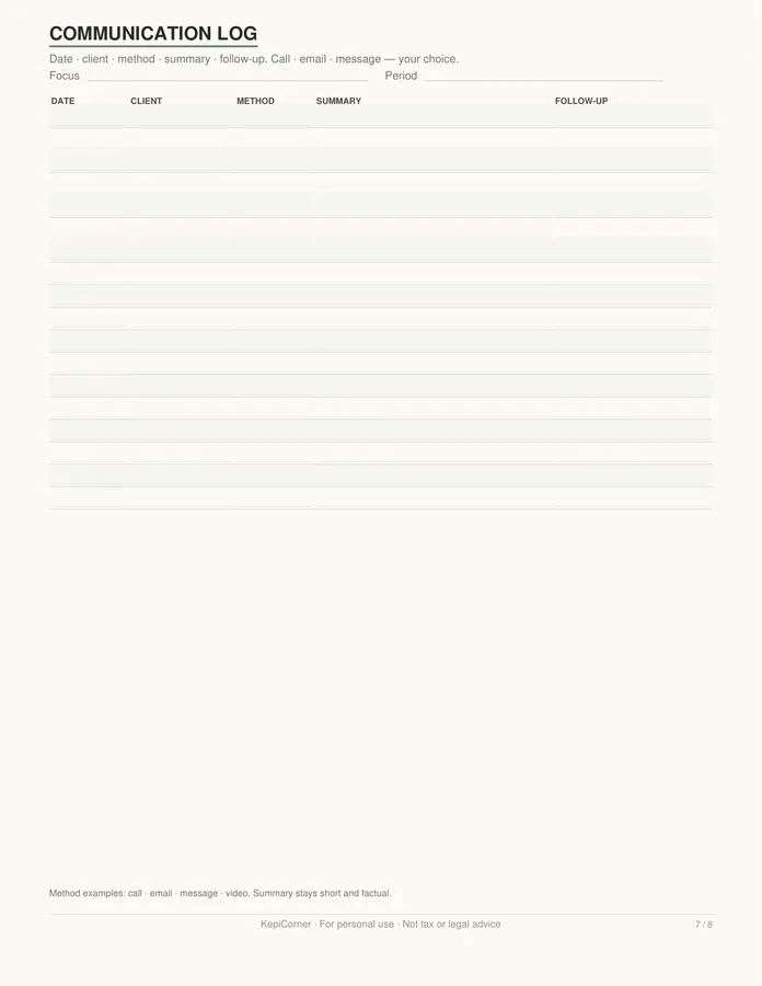Client Tracker printable – page 7 of 8, rendered from Client-Tracker-Letter.pdf