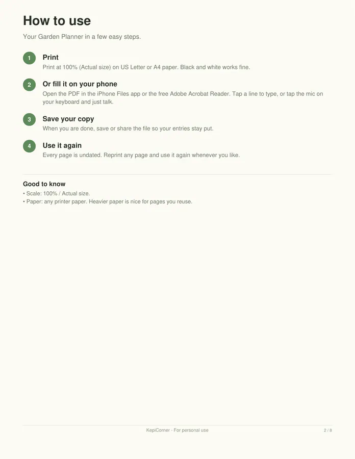 Garden Planner printable – page 2 of 8, rendered from Garden-Planner-Letter.pdf