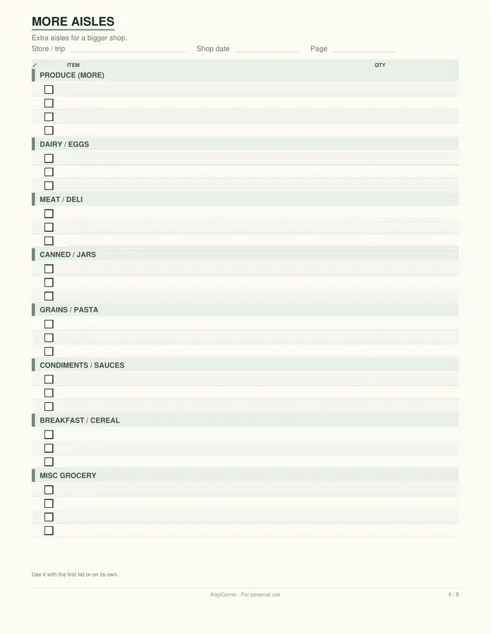 Grocery List printable – page 4 of 8, rendered from Grocery-List-Letter.pdf