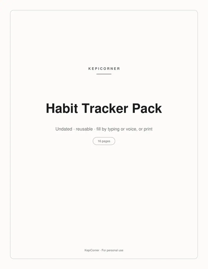 Habit Tracker printable – page 1 of 16, rendered from Habit-Tracker-Pack.pdf