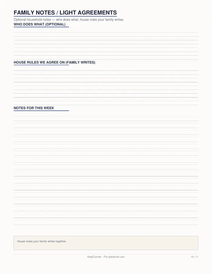 Kids Chore Chart printable – page 10 of 11, rendered from Kids-Chore-Chart-Pack-Letter.pdf