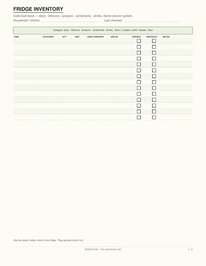 Pantry Inventory Checklist printable – page 4 of 8, rendered from Pantry-Inventory-Letter.pdf