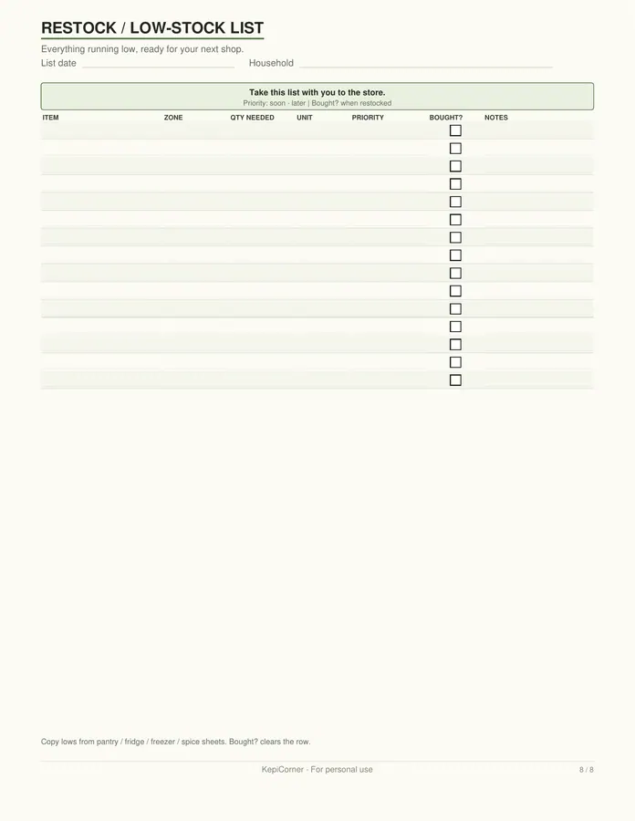 Pantry Inventory Checklist printable – page 8 of 8, rendered from Pantry-Inventory-Letter.pdf