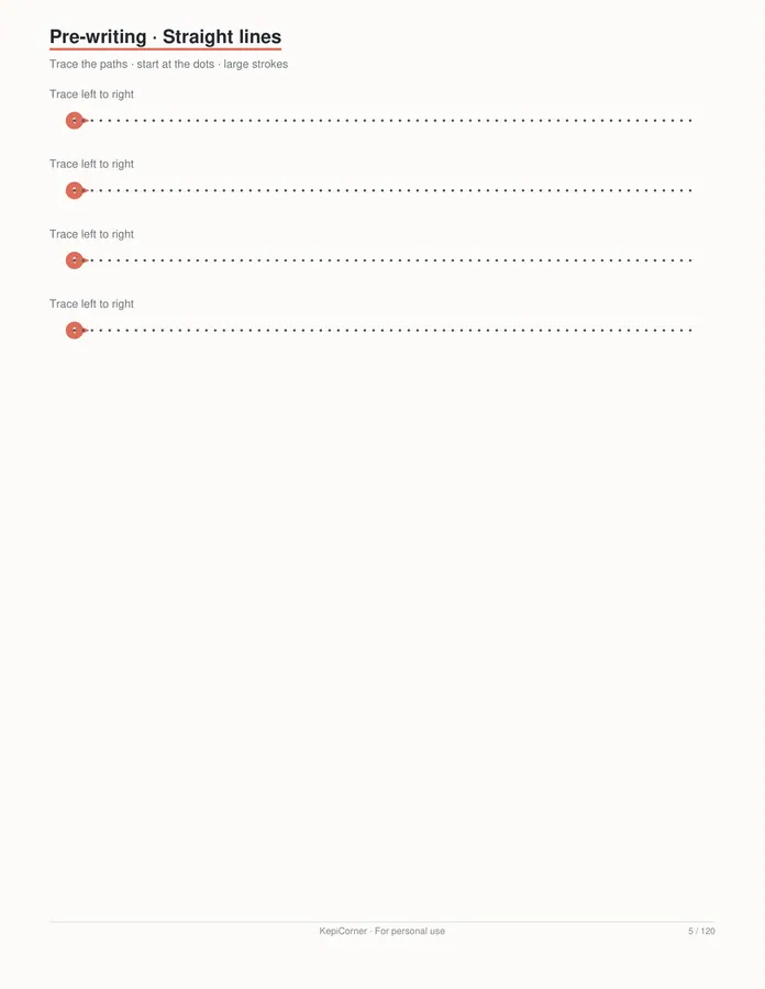 Pre-K Worksheets Ages 3–5 printable – page 5 of 120, rendered from PreK-Ages3-5-Learning-Worksheets-Letter.pdf