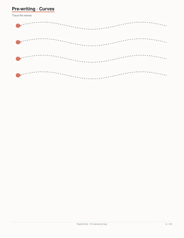 Pre-K Worksheets Ages 3–5 printable – page 8 of 120, rendered from PreK-Ages3-5-Learning-Worksheets-Letter.pdf