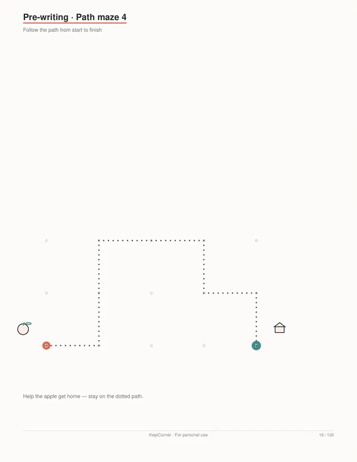 Pre-K Worksheets Ages 3–5 printable – page 19 of 120, rendered from PreK-Ages3-5-Learning-Worksheets-Letter.pdf