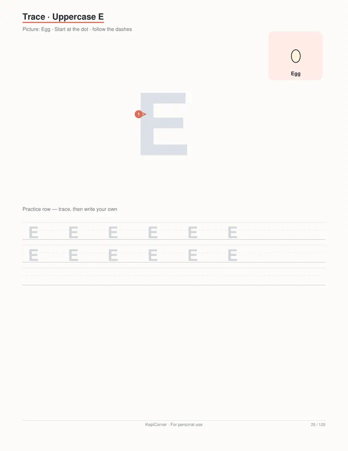 Pre-K Worksheets Ages 3–5 printable – page 25 of 120, rendered from PreK-Ages3-5-Learning-Worksheets-Letter.pdf